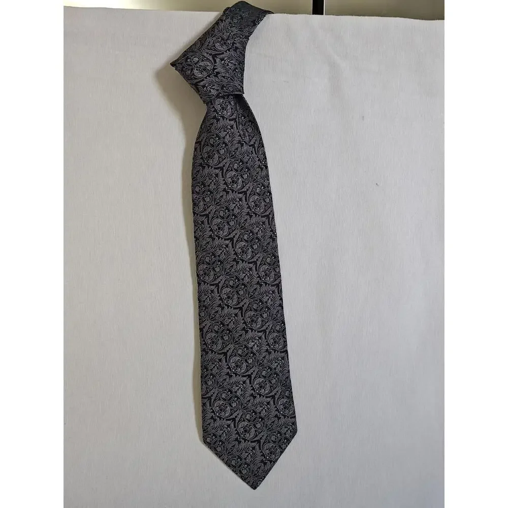Ermenegildo Zegna‎ Men's Tie Paisley Dark Blue Navy 100% Silk Made in Italy